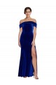Mermaid Off the Shoulder Stretch Velvet Long Royal Blue Formal Evening Gown / Prom Dress / Bridesmaid Dress Barrie
