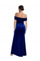 Mermaid Off the Shoulder Stretch Velvet Long Royal Blue Formal Evening Gown / Prom Dress / Bridesmaid Dress Barrie