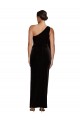 Sheath One Shoulder Stretch Velvet Long Black Formal Evening Gown / Prom Dress / Bridesmaid Dress Barrie