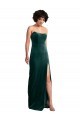 Sheath Strapless Stretch Velvet Long Dark Green Black Tie Evening Gown / Prom Dress / Bridesmaid Dress Barrie